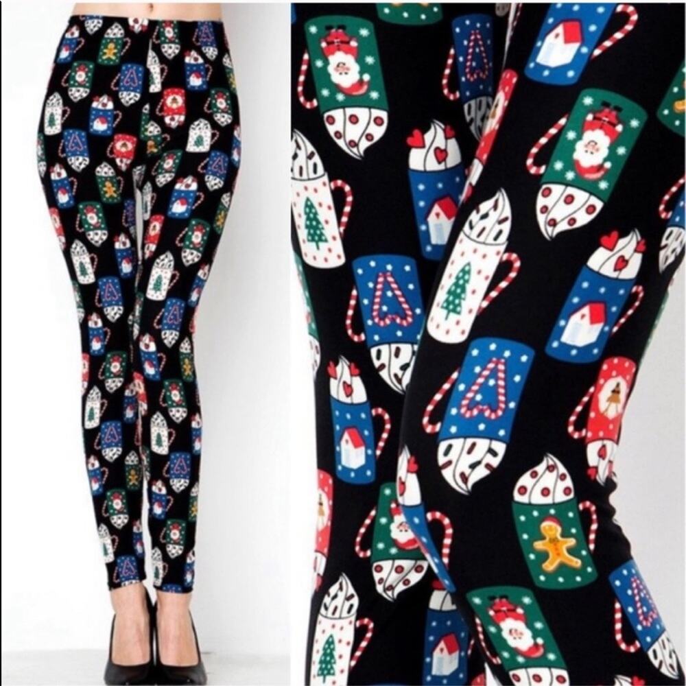 Holiday Hot Cocoa Christmas Leggings One Size